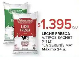 Carrefour Market La serenísima leche fresca v/tipos sachet oferta