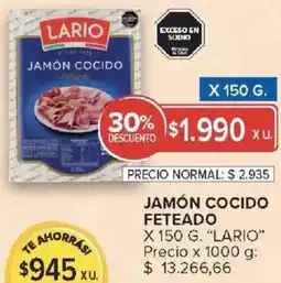 Carrefour Market Lario jamón cocido feteado oferta