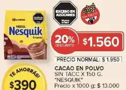 Carrefour Market Nesquik cacao en polvo sin tacc oferta