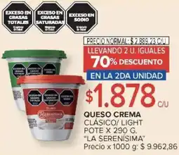 Carrefour Market La serenisima pote queso crema clásico/light oferta