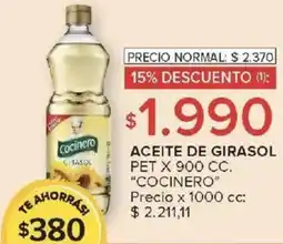 Carrefour Market Cocinero aceite de girasol pet oferta