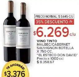 Carrefour Market El esteco don david vino tinto malbec/cabernet sauvignon botella oferta