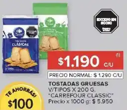 Carrefour Market Carrefour classic tostadas gruesas v/tipos oferta