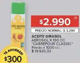 Carrefour Market Carrefour classic aceite girasol aerosol oferta