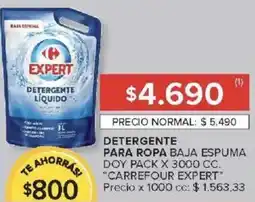 Carrefour Market Carrefour expert detergente para ropa baja espuma doy pack oferta