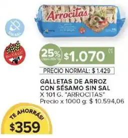 Carrefour Market Arrocitas galletas de arroz con sésamo sin sal oferta