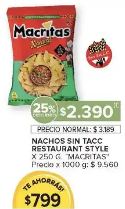 Carrefour Market Macritas nachos sin tacc restaurant style oferta