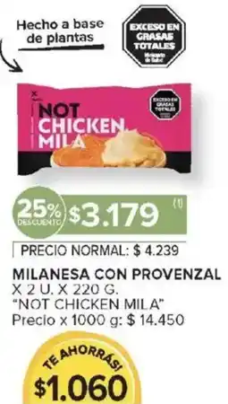 Carrefour Market Not chicken mila milanesa con provenzal oferta