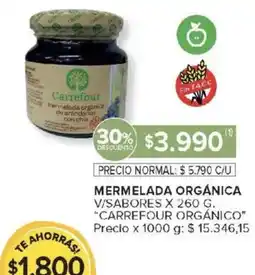 Carrefour Market Carrefour orgánico mermelada orgánica v/sabores oferta