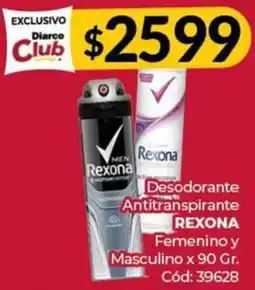 Diarco Rexona desodorante antitranspirante femenino y masculino oferta