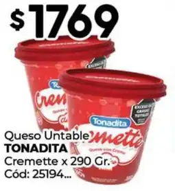 Diarco Tonadita queso untable mette cremette oferta