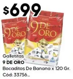 Diarco 9 de oro galletitas bocaditos de banana oferta