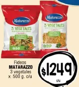 Supermercados Caracol Matarazzo fideos 3 vegetales oferta