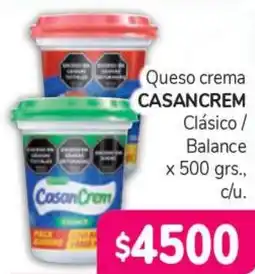 Beltrán Supermercados Casancrem queso crema clásico / balance × 500 grs., c/u. oferta