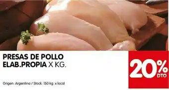 Disco Presas de pollo x kg -20% oferta