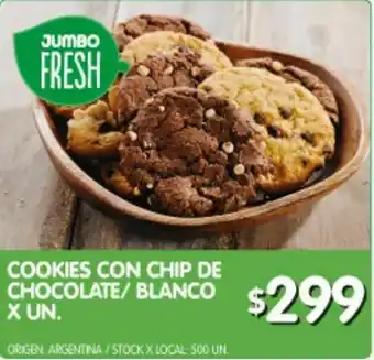 Jumbo Cookies con chip blanco / negro x un oferta