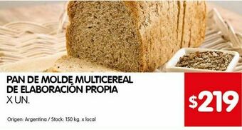 Disco Pan de molde multicereal x un oferta
