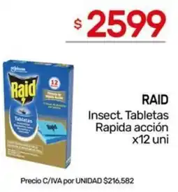 Nini Mayorista Raid insect. tabletas rapida acción oferta