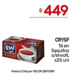 Nini Mayorista Crysf té en saquitos s/envolt. oferta