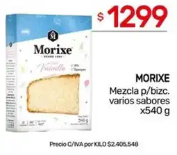 Nini Mayorista Morixe mezcla p/bizc. varios sabores oferta