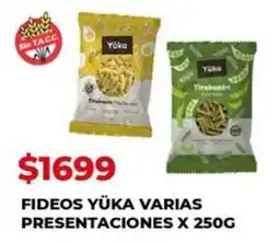 Supermercados Tadicor Fideos yüka varias presentaciones oferta