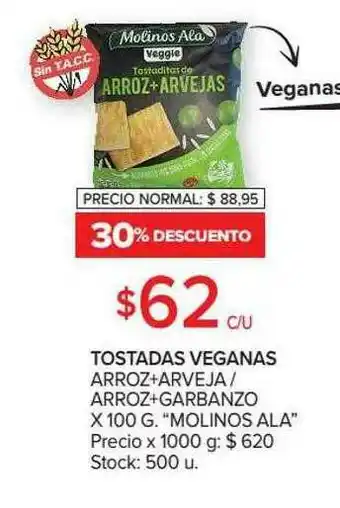 Carrefour Tostadas Veganas Arroz+arveja Arroz+garbanzo oferta