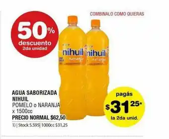 Atomo Conviene Agua Saborizada Nihuil 50% Descuento 2da Unidad oferta