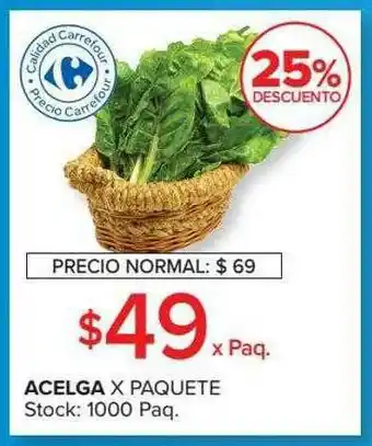Carrefour Acelga 25% Descuento oferta