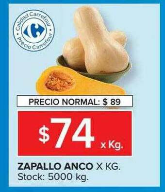 Carrefour Zapallo Anco oferta
