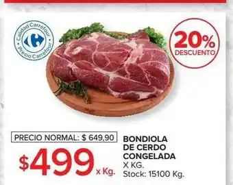 Carrefour Bondiola De Cerdo Congelada 20% Descuento oferta