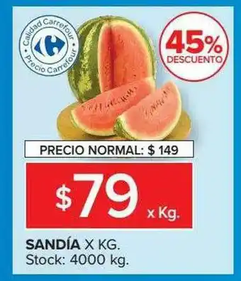 Carrefour Sandía 45% Descuento oferta