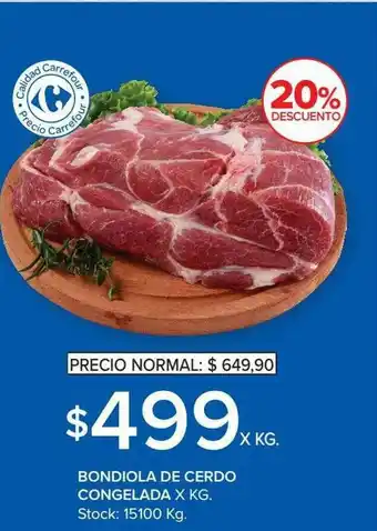 Carrefour Bondiola De Cero Congelada oferta