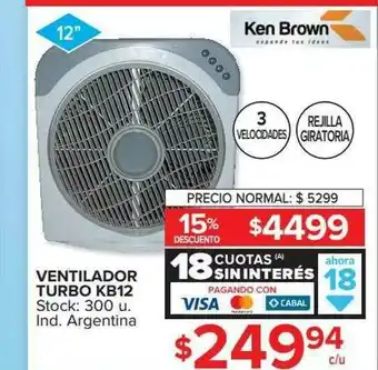 Carrefour Ventilador Turbo Kb12 oferta