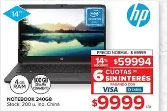 Carrefour Notebook 240g8 Hp oferta