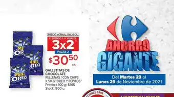 Carrefour Galletitas De Chocolate Rellenas Con Chips oferta