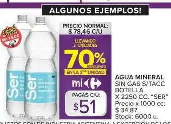 Carrefour Agua Mineral Sin Gas S Tacc Botella oferta