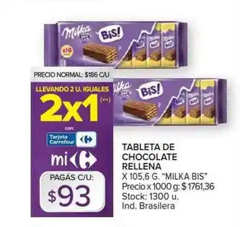 Carrefour Tableta De Chocolate Rellena oferta
