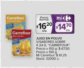 Carrefour Jugo En Polvo V Sabores Sobre oferta