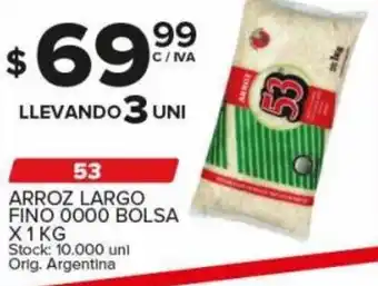 Carrefour Maxi 53 Arroz Largo Fino 0000 Bolsa x 1 Kg Llevando 3 Uni oferta