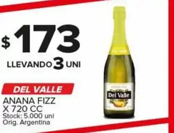Carrefour Maxi Del Valle Anana Fizz x 720 cc Llevando 3 Uni oferta