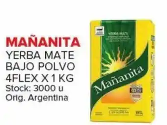 Carrefour Maxi 10% Off Mañanita Yerba Mate Bajo Polvo 4flex x 1 Kg oferta