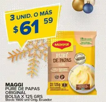 Carrefour Maxi Maggi Pure de Papas Original Bolsa x 125 grs 3 Unid. O Más oferta