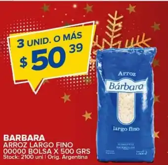 Carrefour Maxi Barbara Arroz Largo Fino 00000 Bolsa x 500 Grs 3 Unid. o Más oferta