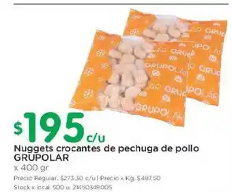 Jumbo Grupolar Nuggets Crocantes De Pechuga De Pollo x 400gr oferta