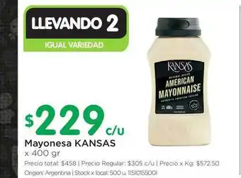 Jumbo Kansas Mayonesa x 400gr oferta