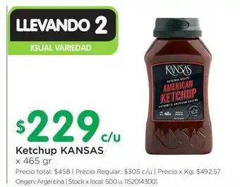 Jumbo Kansas Ketchup x 465gr oferta