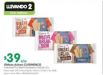 Jumbo Cuisine&Co Obleas Dulces x 100gr c/u oferta