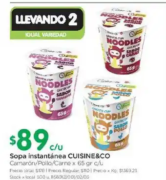 Jumbo Cuisine&Co Sopa instantánea x 65gr c/u oferta