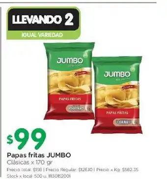 Jumbo Jumbo Papas fritas x 170gr oferta
