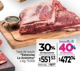 La Anonima Estancias La Anónima Tapa de asado x kg oferta